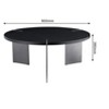 Okak 19.68"W/35.43"W Round Coffee Table Wood Surface and Metel Feet for Living Room, Ready-to-Assemble - 2 of 4