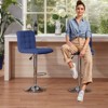 FONTOI 2 PCS Bar Stools, Counter Height Bar Stools, Square Cushion Bar Stools with Back, Footstool, Blue, 20.08"*37.01"*17.32" - 4 of 4