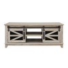 Coffee Table with Storage & Sliding Barn Doors, 48in Wide Farmhouse Wooden Coffee Tables with Adjustable Shelves for Living Room - 2 of 4