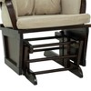 Nursery Glider Rocking Chair with Ottoman, Padded Cushion Seat and Wooden Base - 4 of 4