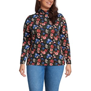 Lands' End Women's Lightweight Jersey Skimming Long Sleeve Turtleneck - 1 of 3