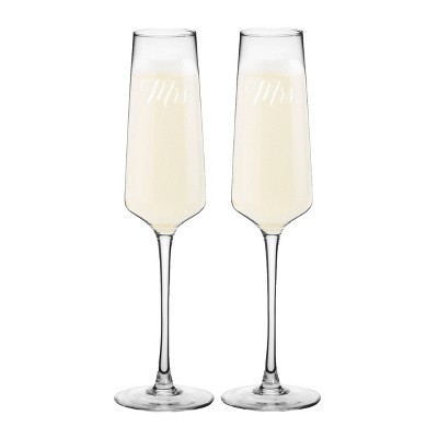 9.5oz "Mrs. And Mrs" Wedding Champagne Estate Glasses