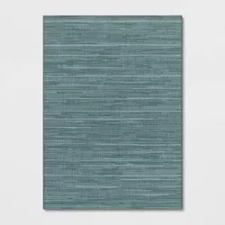 5'x7' Space Dyed Pattern Outdoor Rug Turquoise - Threshold™