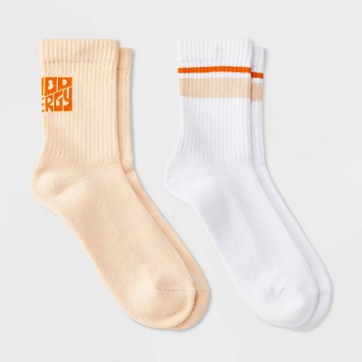 Women's Icon Cushioned Ribbed 2pk Mid Crew Socks - 4-10