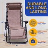 SereneLife SLZGHTBRM65.5 Adjustable Zero Gravity Lounge Chair Set with Table and Padded Headrest Pillows (2 Pack, Brown) - 2 of 4