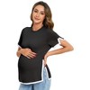 Maternity Tops  Maternity Shirts Color Block Split Hem Tunic Tops - 2 of 4