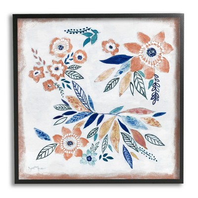Stupell Industries Floral Blossom Patterned Boho Framed Giclee