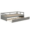 Okak Twin Size Extending Design Daybed with Trundle/Drawers & Safety Rails,Solid Wood Platform Bed Frame for Teens,Adults - 4 of 4