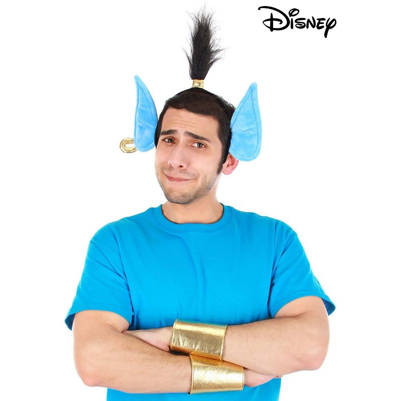 HalloweenCostumes.com   Men  Disney Aladdin Genie Headband & Cuffs Accessory Kit, Black/Brown/Blue, 2 of 3