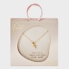 14K Gold Dipped Cubic Zirconia "Faith" Charm Necklace - Gold - 3 of 4