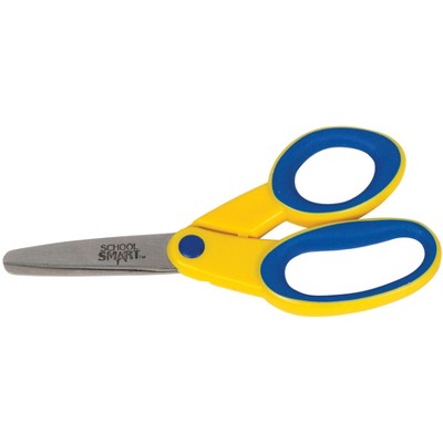 School Smart Blunt Tip Kids Scissors, Left Handed, 5 Inches, Yellow/Blue