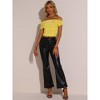 INSPIRE CHIC Women's Off Shoulder Short Sleeve Elastic Crop Shirts - 4 of 4