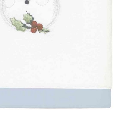 Coastal Snowman Embroidered White Cotton Fingertip Towels, Set of 2