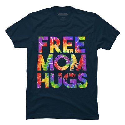 Adult Design By Humans Tie Dye Rainbow Pride Free Mom Hugs By Avocato T-Shirt