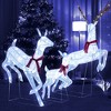 Tangkula 3-Piece Christmas Lighted Reindeer Family Set Xmas Pre-Lit Reindeer with 255 Cold White LED Lights Ground Stakes & Zip Ties - 2 of 4