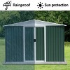 Coolbibila-Storage Sheds With Aluminum Alloy Frame And Sliding Door, Storage Sheds Outdoor With The Pent Garden Shed - 3 of 4