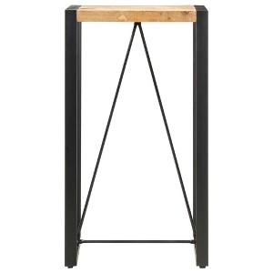 vidaXL Solid Mango Wood Dining Table Bar - Industrial Style, Retro Look, Steel Legs, 23.6"x23.6"x43.3" Dimension, Sturdily Built, Easy Assembly - 1 of 4