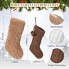 6 Pcs Neutral Brown Knitted Hanging Stocking 18 Inch 15 Inch Farmhouse Family Vintage Xmas Fireplace Holiday Decor Cozy Home Decor - 2 of 4