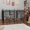 32 inch 8 Panels Metal Dog Pen Pet Dog Fence Outdoor Exercise Pen with Doors Black - 3 of 4