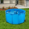 VEVOR Canvas Fish Pond, 818 Gal Capacity Above Ground Fish Pond, Foldable PVC Koi Tank, Round Goldfish Tank with Stable Frame and Drain Valve, (Blue) - 2 of 4