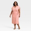 Women's Short Sleeve Wrap Waist Midi Shirtdress - Universal Thread™ - 3 of 3