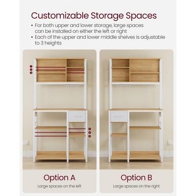 White Particle Board Adjustable Kitchen Baker's Rack with Shelves