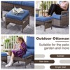 POCASSY Outdoor Ottomans Set of 2, All Wicker Rattan Patio Footrest Ottoman with Cushion - 3 of 4