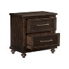 Vynxaria Solid Transitional 1pc Nightstand - Driftwood Charcoal Finish, 2 Dovetail Drawers, Acacia Veneer, Pewter Pulls, Bedroom Wooden Furniture - 3 of 4