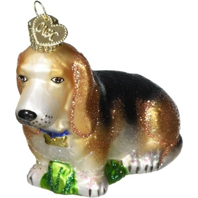 Old World Christmas Glass Blown Ornament, Basset Hound