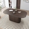63'' Modern MDF Dining Table with Rounded Corners and Fluted Legs,Seats 4 to 8 in Kitchen or Dining Room-The Pop Home - 2 of 4