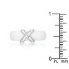 Slickblue Modern Classic X Ring for Women, .925 Sterling Silver, 0.16ct Round Cubic Zirconia, Sizes 5-10 - 3 of 4
