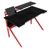Rectangular Gaming Desk With Metal Frame Ergonomic Computer Desk With K-Shaped Leg Support For Gaming Room Bedroom Office - 3 of 4