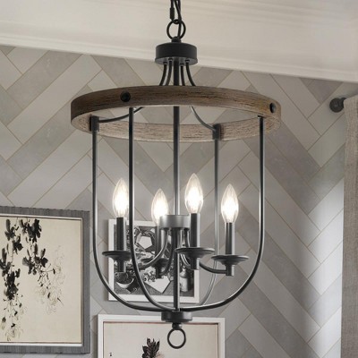 Urban Ambiance Luxury French Rustic Chandelier,  26.25"H x 17.125"W,  Charcoal Finish, UHP3560
