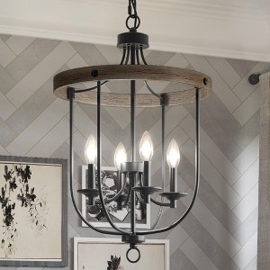 Urban Ambiance Luxury French Rustic Chandelier,  26.25"H x 17.125"W,  Charcoal Finish, UHP3560 - 1 of 4