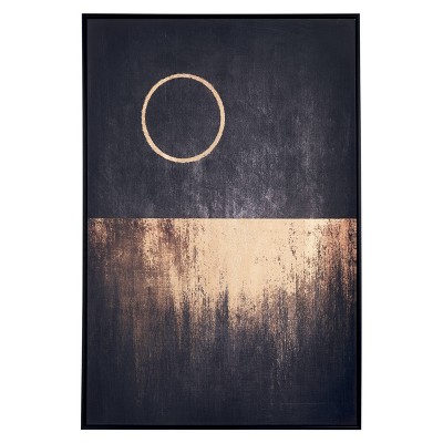 Moon Rises Framed Wall Canvas Black/Gold - ZM Home