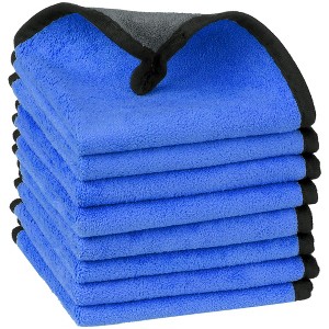 Unique Bargains Household Soft Microfiber Kitchen Towels with Hang Loop 8 Packs - 1 of 4