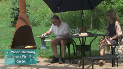 75'' Bronze Cold-Rolled Steel Wood-Burning Chiminea Fire Pit