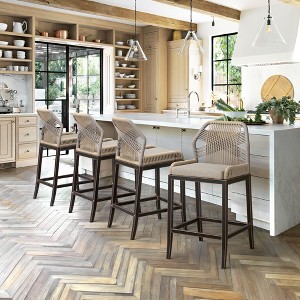 Arceso 26.5"H Counter Height Bar Stools , Boho-Style Rattan Chairs - 1 of 4