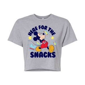 Women's - Disney - Here For The Snacks Cropped Graphic T-Shirt - 1 of 4