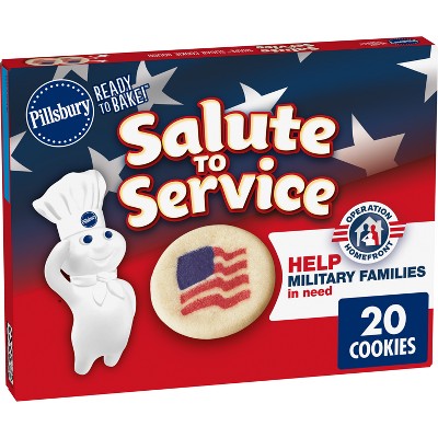Pillsbury Ready-to-Bake Salute to Service Flag Shape Sugar Cookie Dough - 9.1oz/20ct