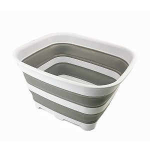 SAMMART 15L (3.9 gallon) Collapsible Dishpan with Draining Plug - 1 of 4