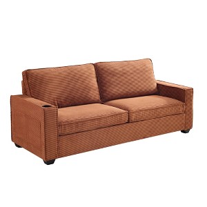 NicBex 87.4 Inch Corduroy 3-Seat Sofa with Cup Holder and Storage Bags for Living Room,Office,Apartment - 1 of 4
