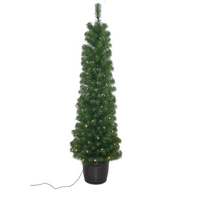 Kurt Adler 5' Pre-Lit Potted Tree with 100-Light Warm White LED Bulbs