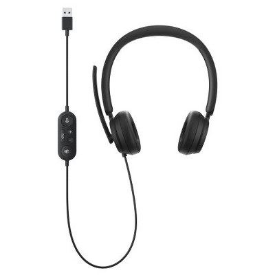 Microsoft Modern USB Headset Black - Wired USB-A connection - High-quality stereo sound - Comfortable on-ear design - Noise-reducing microphone
