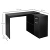 NicBex 46 Inch L-Shaped 180 Degree Rotating Home Office Desk with Open Shelves,Drawer and Cabinet,Black/White - image 3 of 4