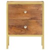 vidaXL Bedside Cabinet 15.7"x13.8"x19.7" Solid Mango Wood - 3 of 4