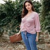 Anna-Kaci Women's Blouse with V-Neck and Drawstring Detail - 3 of 4