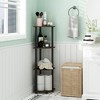 Furinno 4-Tier Bathroom Storage Shelf Corner Display Multipurpose Rack,Dark Brown - 2 of 4
