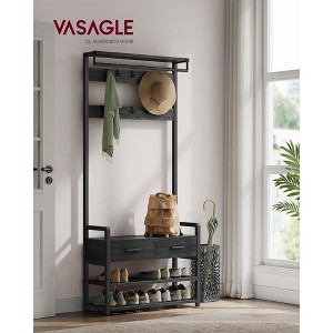 VASAGLE Hall Tree with Bench and Shoe Storage, Entryway Coat Rack with Shoe Bench, 2 Fabric Drawers, 10 Hooks - 1 of 4