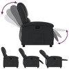 vidaXL Black Real Leather Manual Recliner Chair - Wingback Armchair with Side Pocket, Adjustable Footrest/Backrest for Home Theater/Lounge - 4 of 4